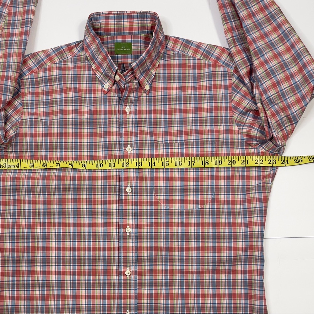 Sid Mashburn Multicolor Plaid Button Down Shirt - image 3